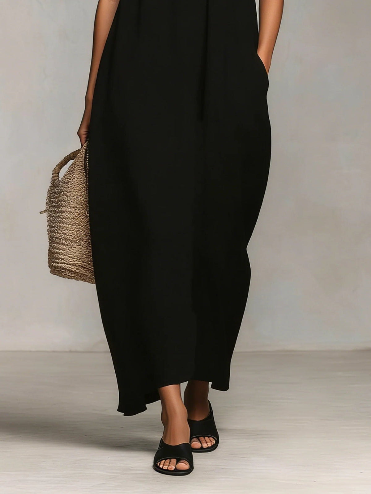 Mirelle | Robe longue color block à fines bretelles