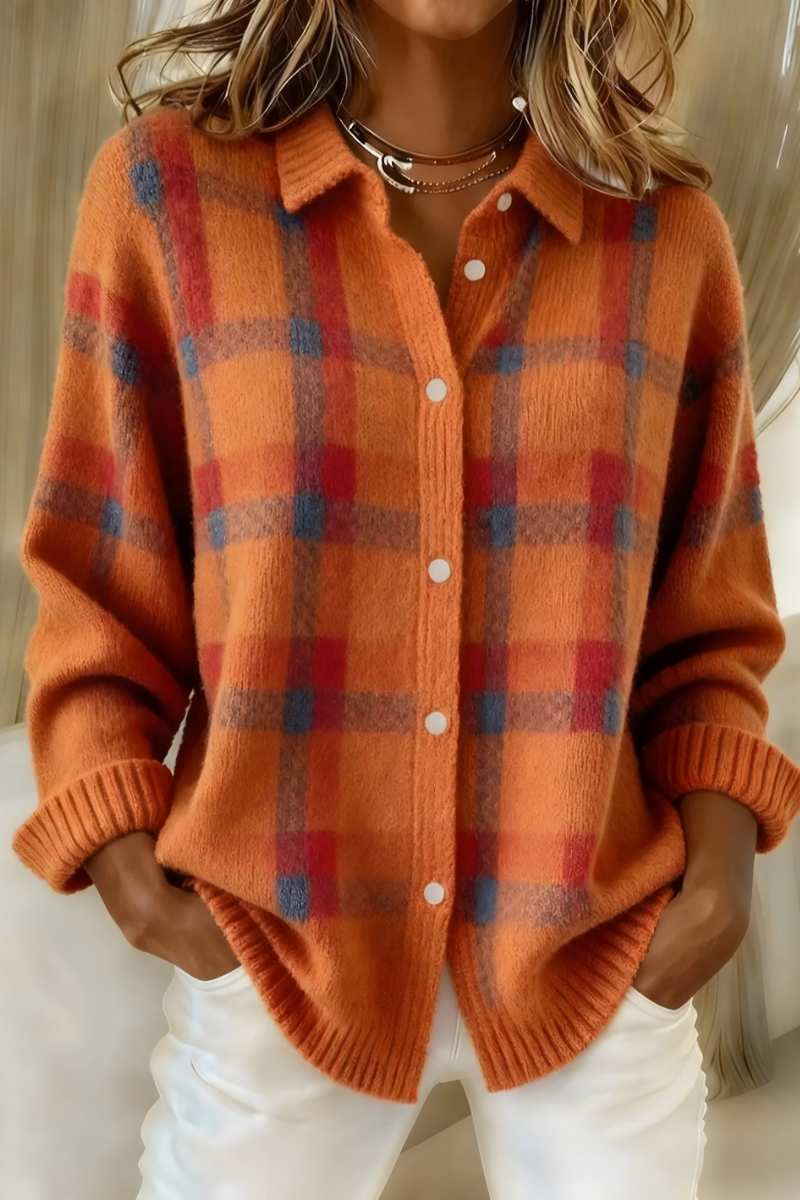 Célestine | Cardigan à carreaux tartan