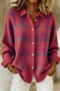 Adeline | Cardigan à carreaux rose