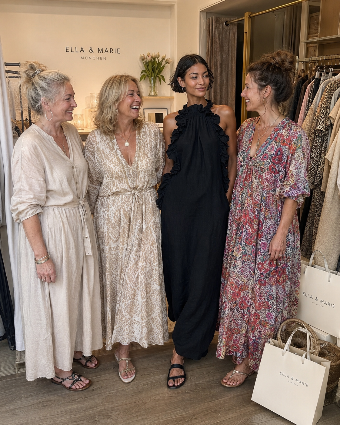 Hélène | Robe longue en lin sans manches à volants