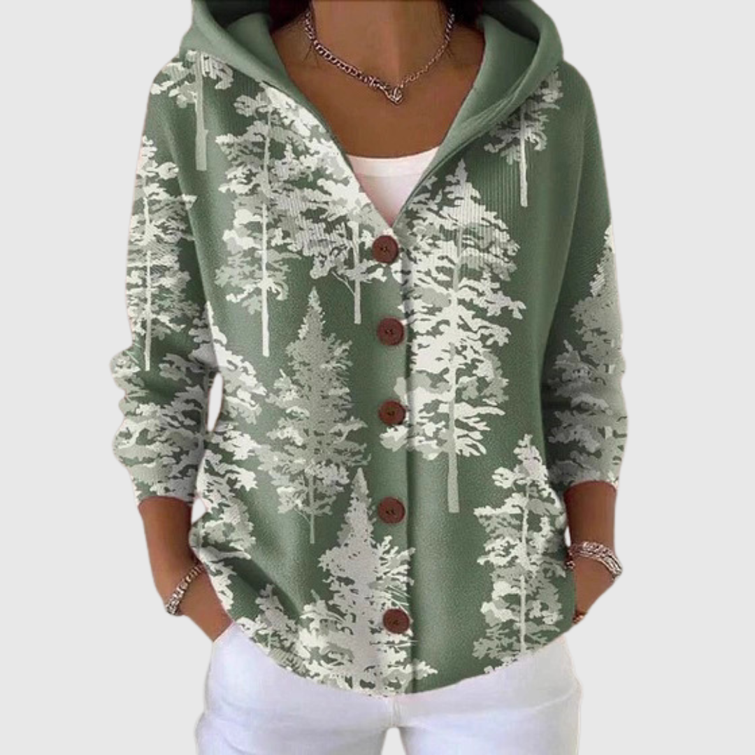Blanche | Veste en maille à capuche