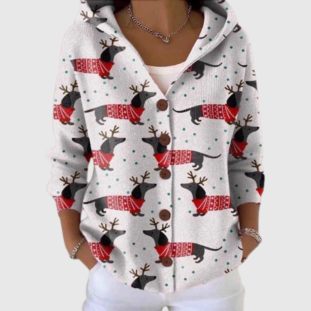 Amandine | Veste en maille à capuche