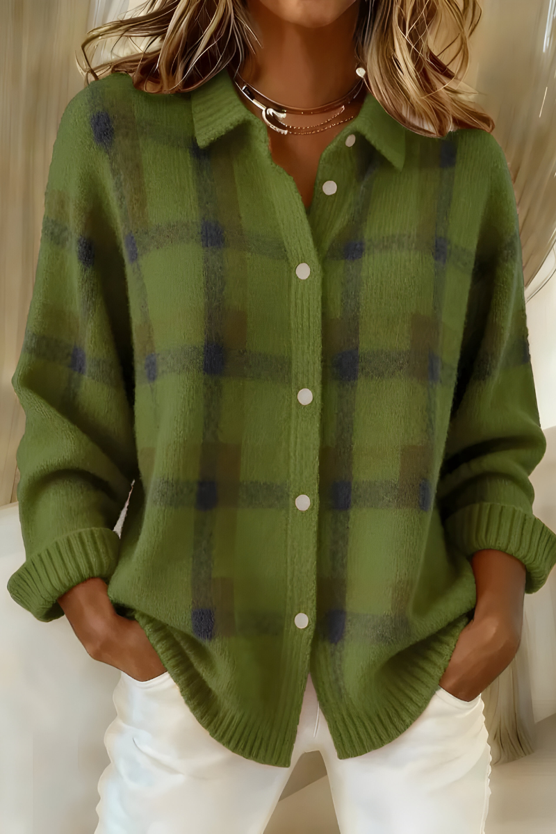 Célestine | Cardigan à carreaux tartan