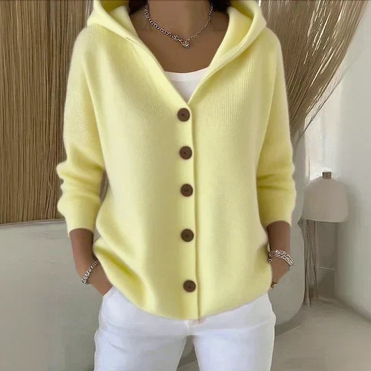 Dauphine | Cardigan à capuche boutonné