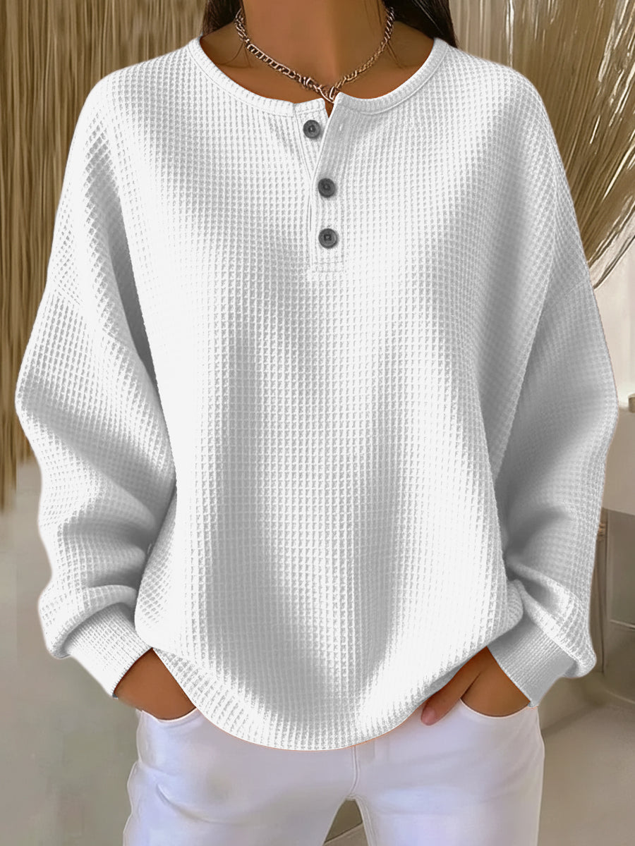 Mirabelle | Sweat henley nid d'abeille