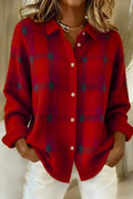 Bernadette | Cardigan à carreaux rouge