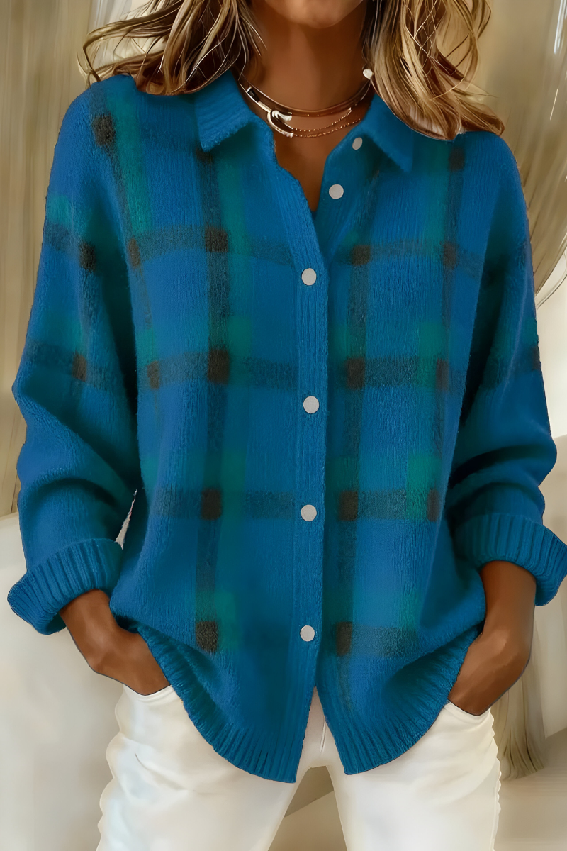 Célestine | Cardigan à carreaux tartan