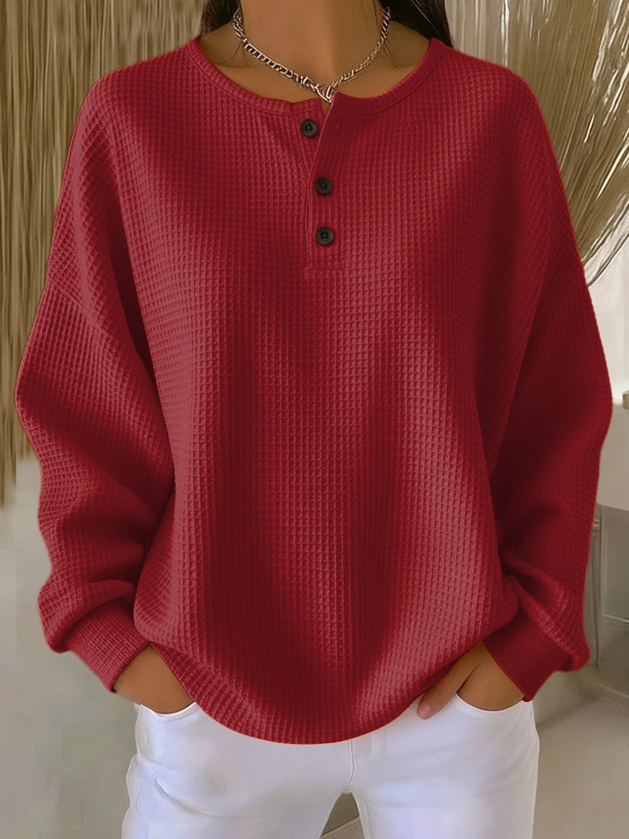 Mirabelle | Sweat henley nid d'abeille