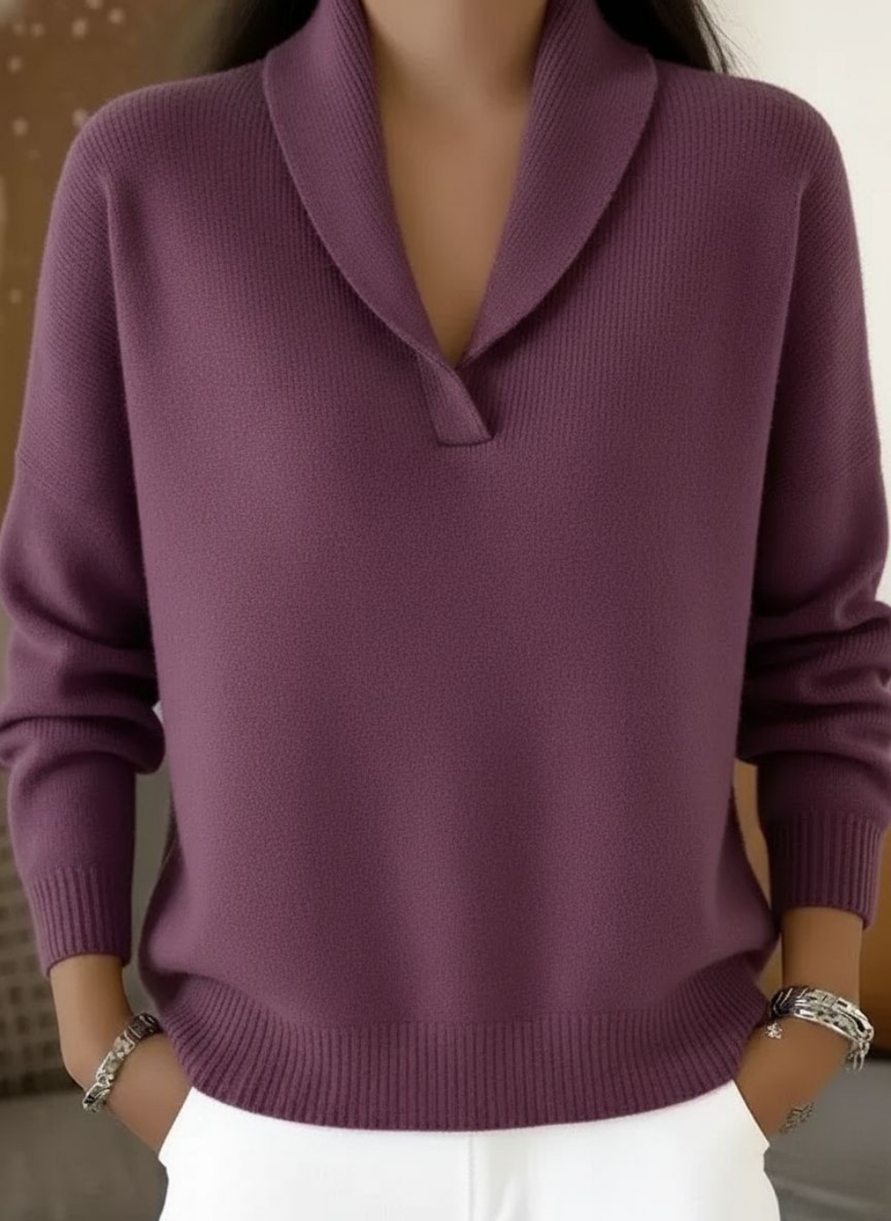 Antoinette | Pull col V à col châle