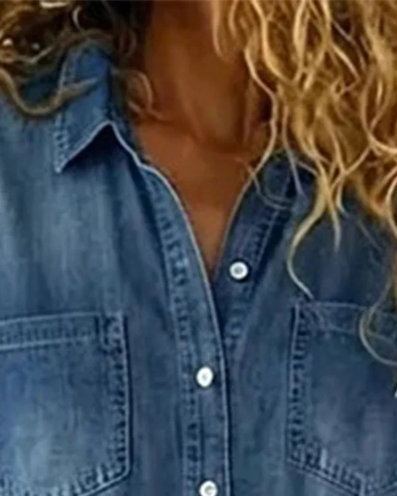 Pauline | Combinaison en jean à boutons sur le devant