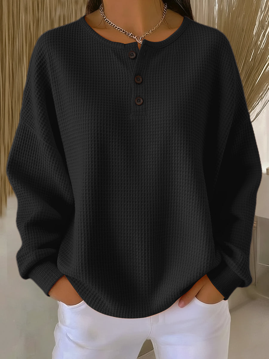 Mirabelle | Sweat henley nid d'abeille