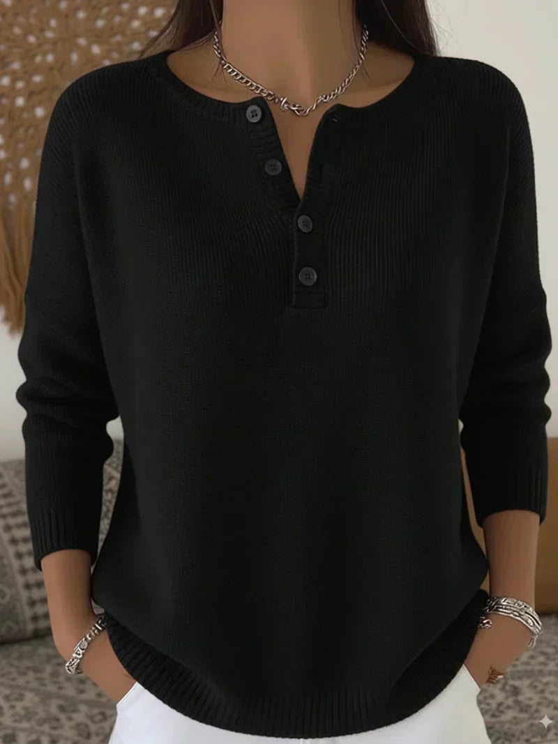 Éléonore | Pull henley boutonné