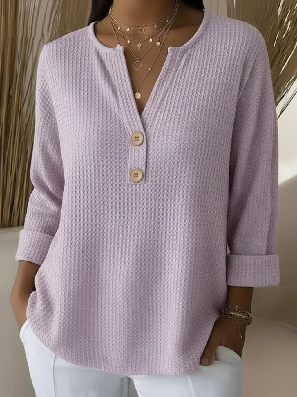 Lucienne | Top henley boutonné
