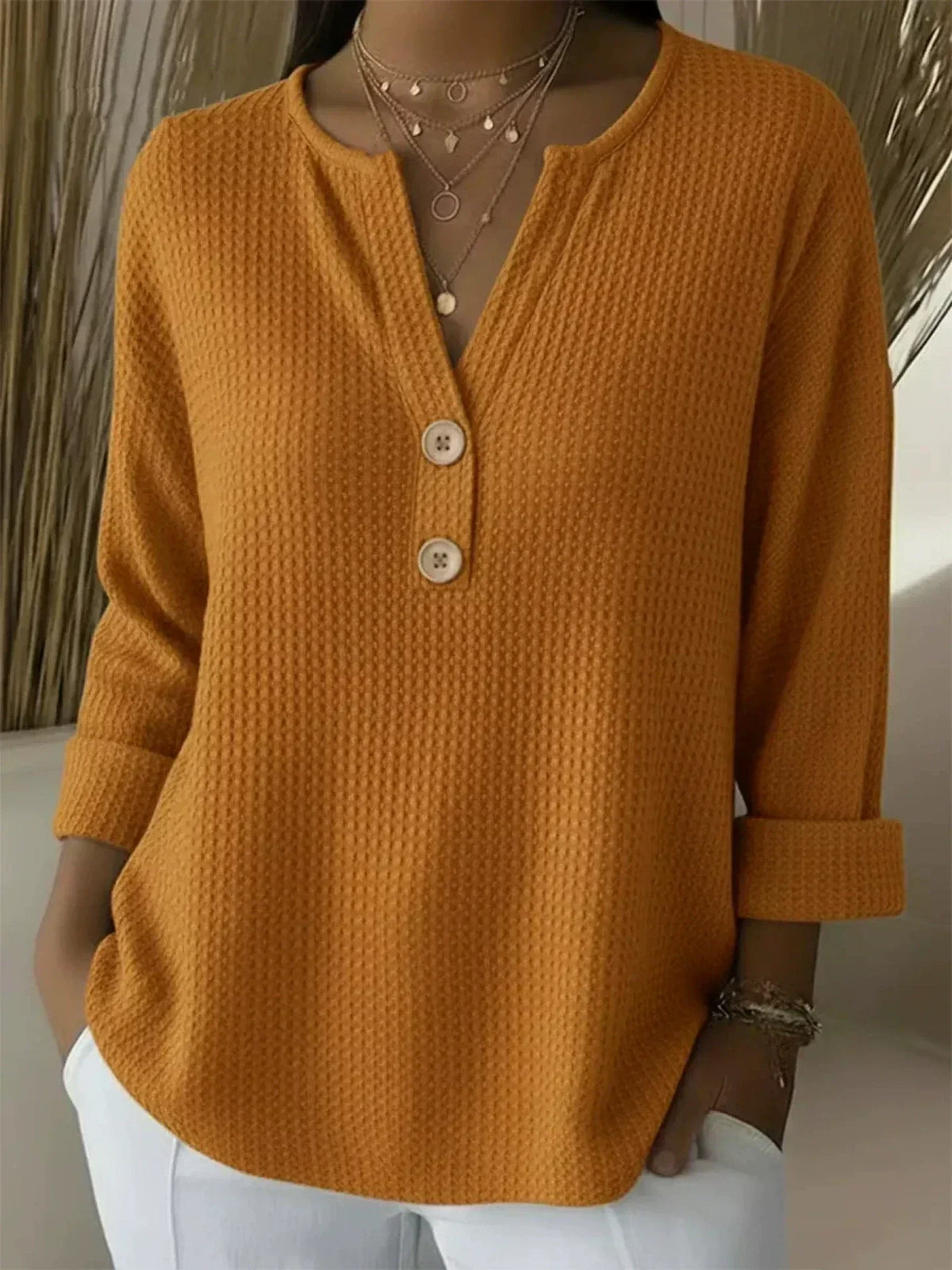 Lucienne | Top henley boutonné