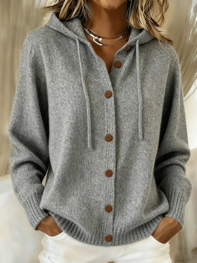 Brigitte | Cardigan à capuche boutonné