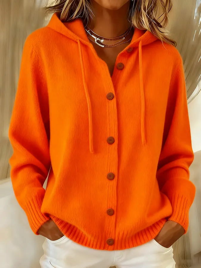 Brigitte | Cardigan à capuche boutonné