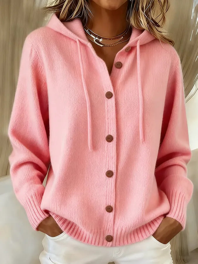 Brigitte | Cardigan à capuche boutonné