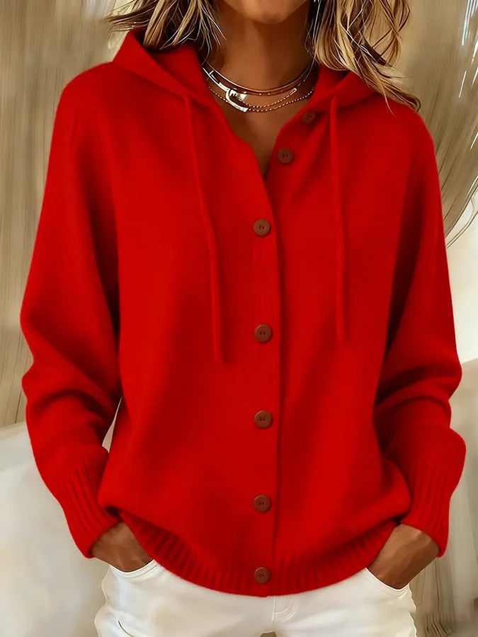 Brigitte | Cardigan à capuche boutonné