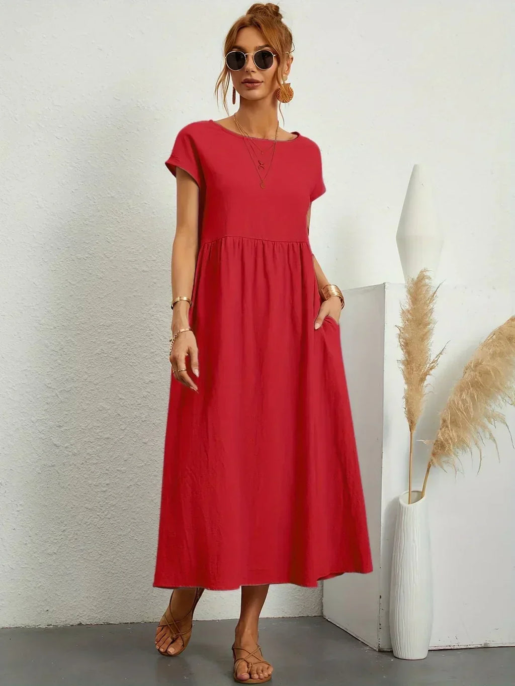 Gabrielle | Robe mi-longue fluide à l'élégance intemporelle
