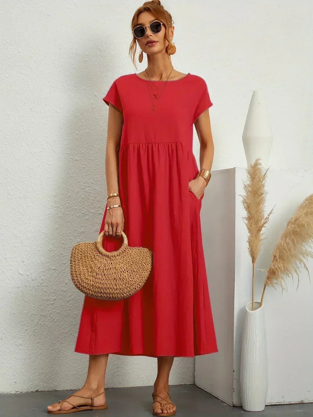 Gabrielle | Robe mi-longue fluide à l'élégance intemporelle
