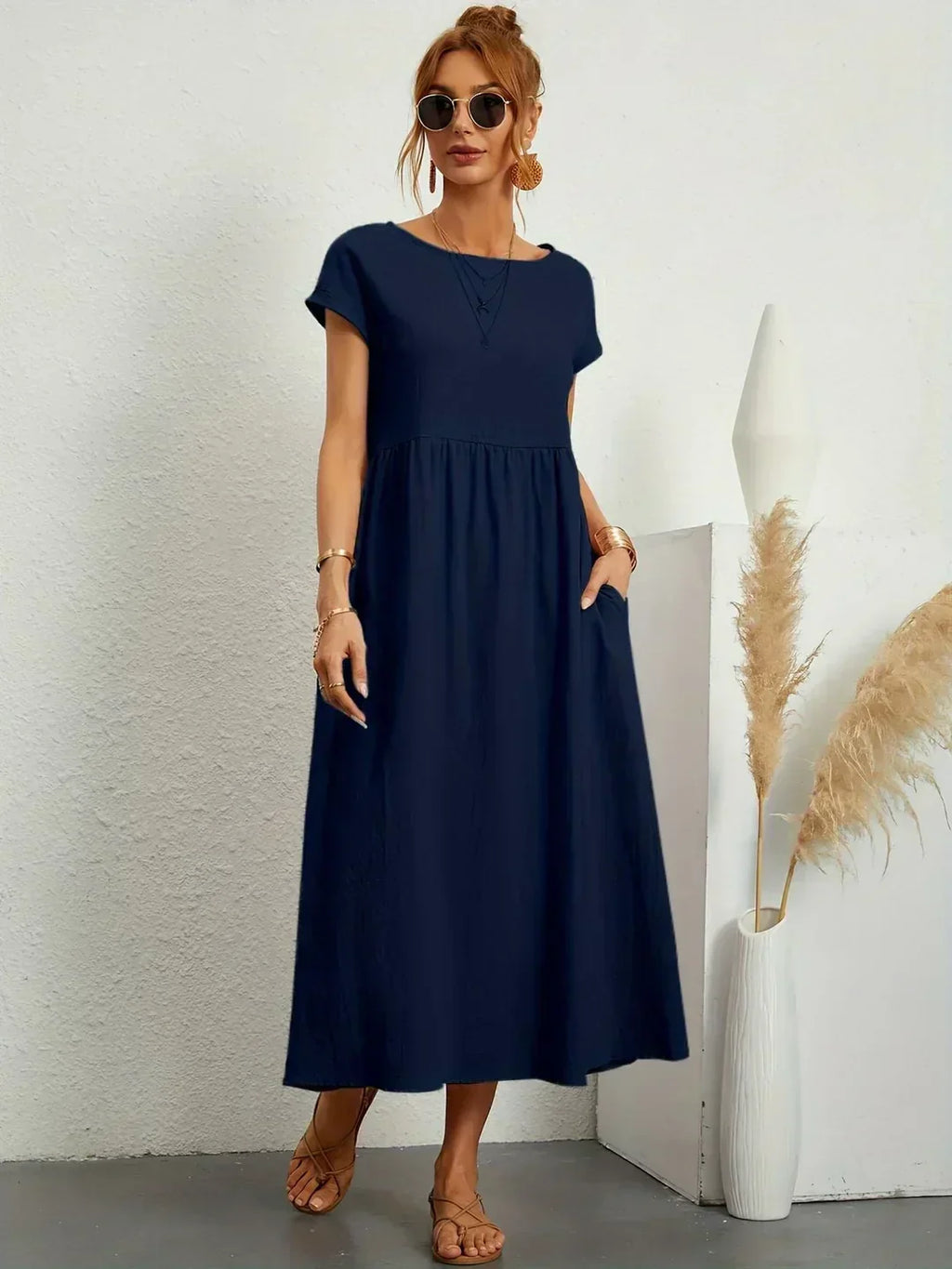Gabrielle | Robe mi-longue fluide à l'élégance intemporelle