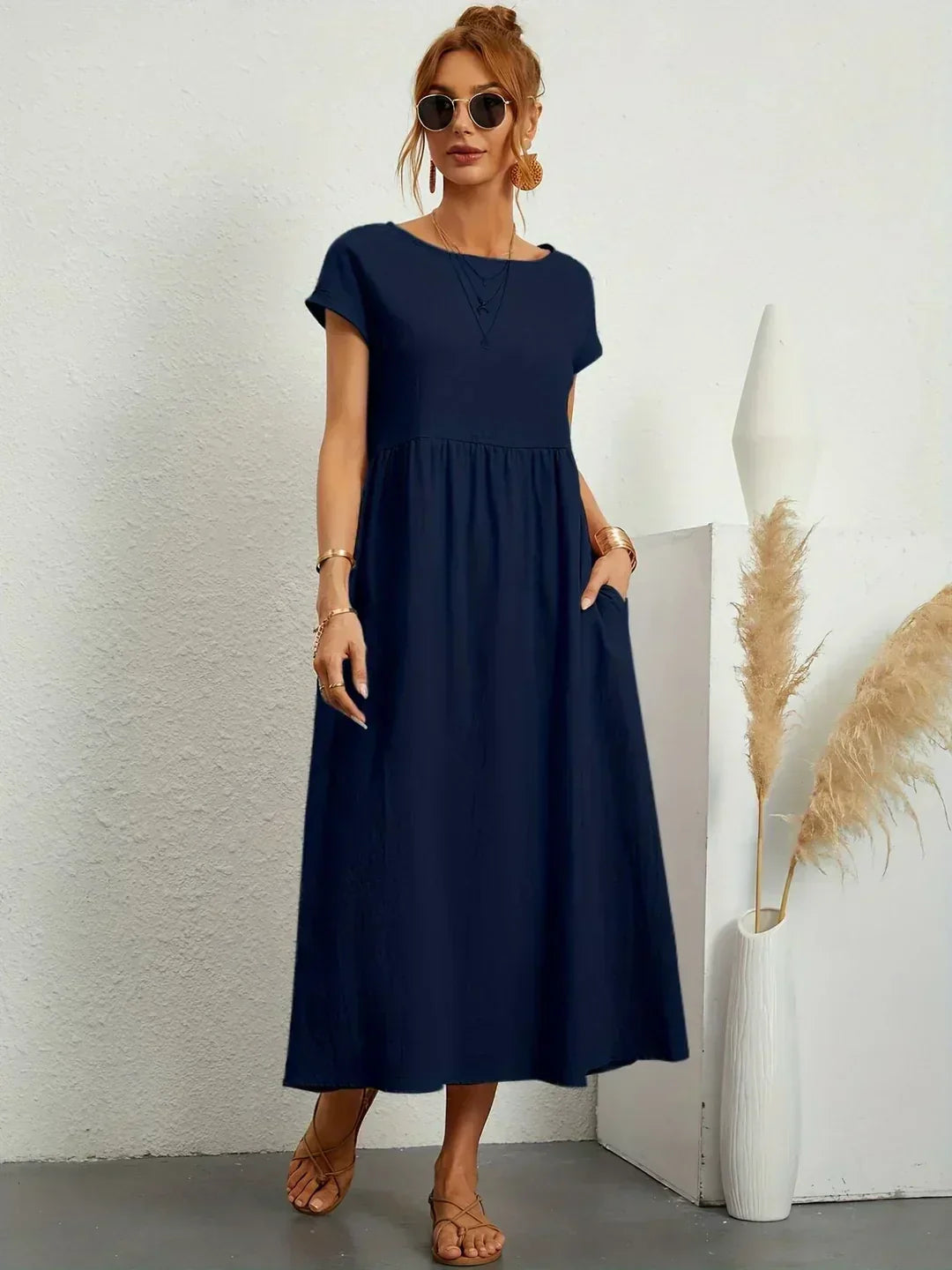 Gabrielle | Robe mi-longue fluide à l'élégance intemporelle