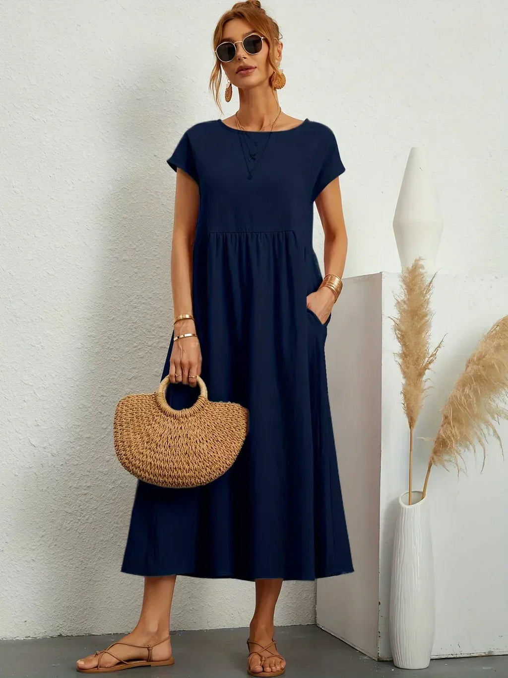 Gabrielle | Robe mi-longue fluide à l'élégance intemporelle