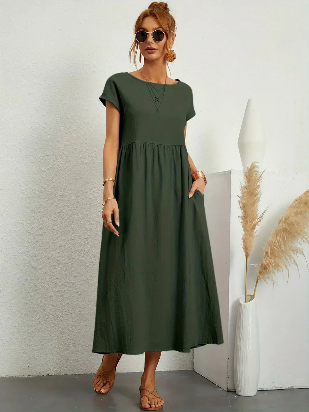 Gabrielle | Robe mi-longue fluide à l'élégance intemporelle