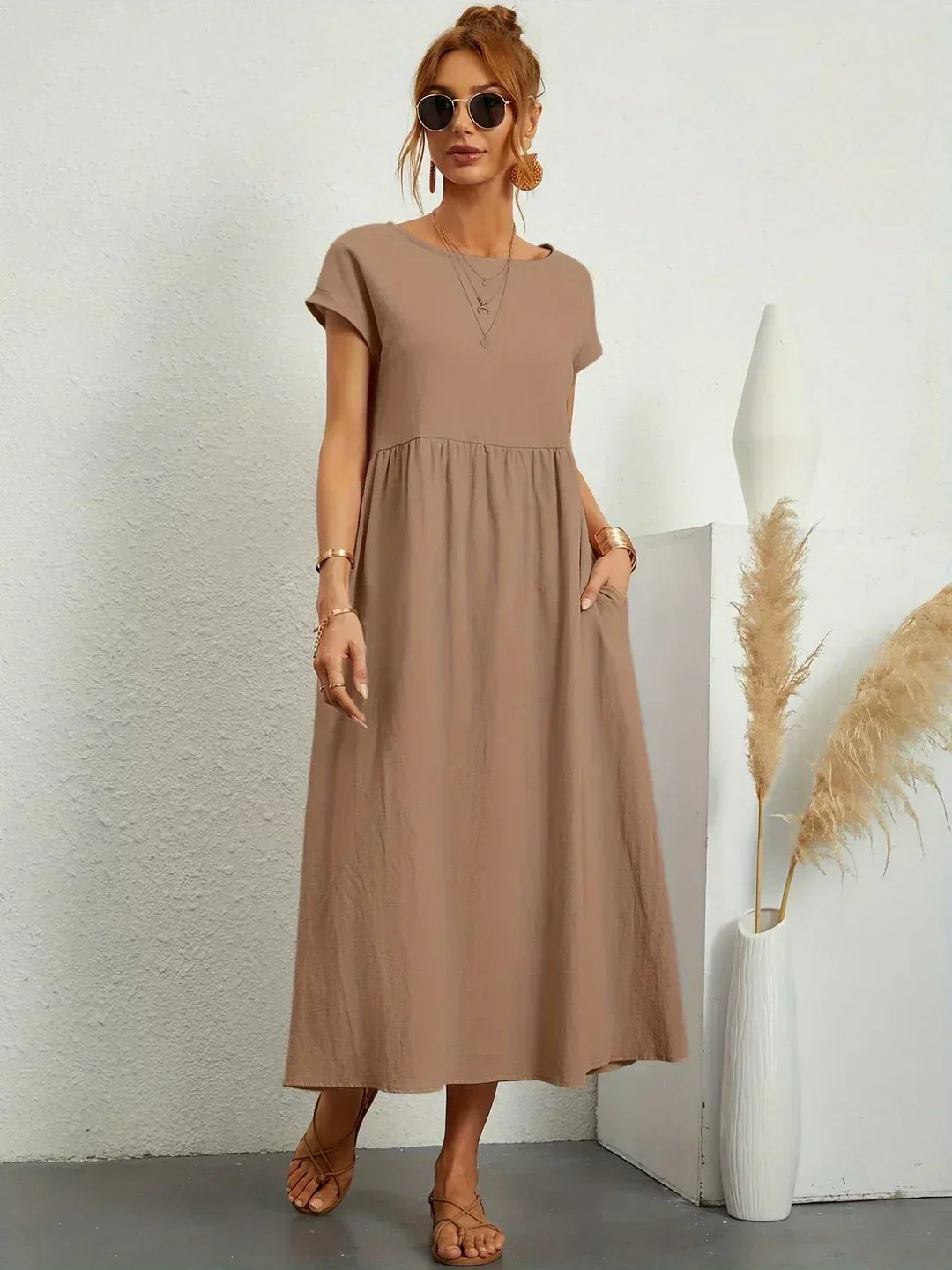 Gabrielle | Robe mi-longue fluide à l'élégance intemporelle