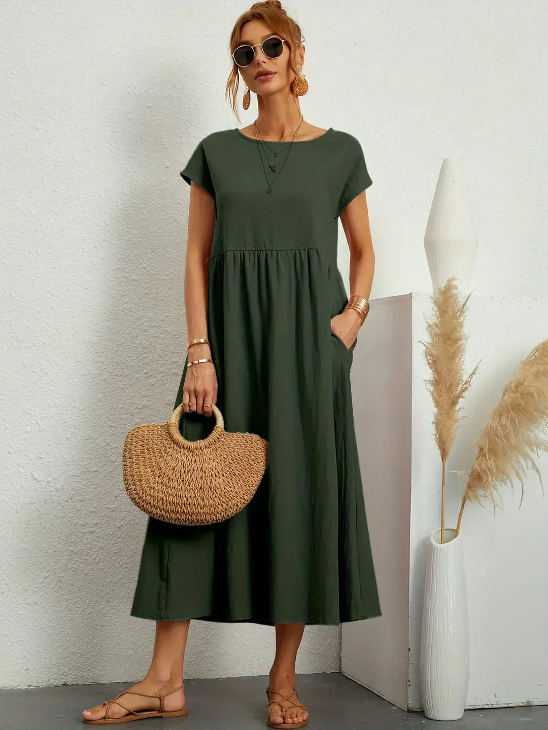 Gabrielle | Robe mi-longue fluide à l'élégance intemporelle
