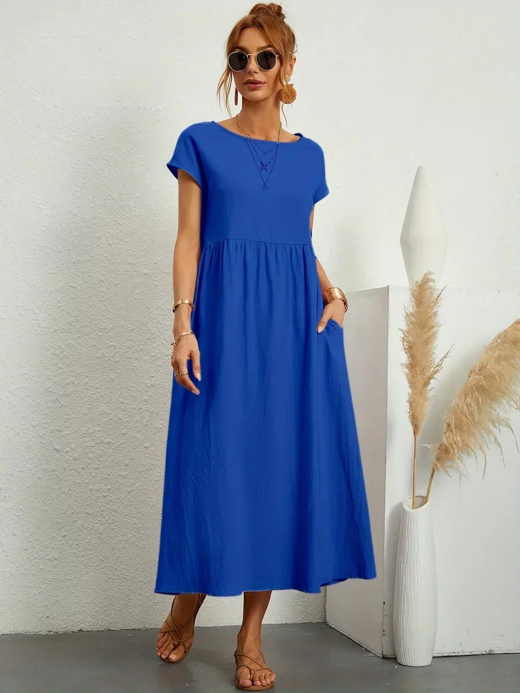 Gabrielle | Robe mi-longue fluide à l'élégance intemporelle