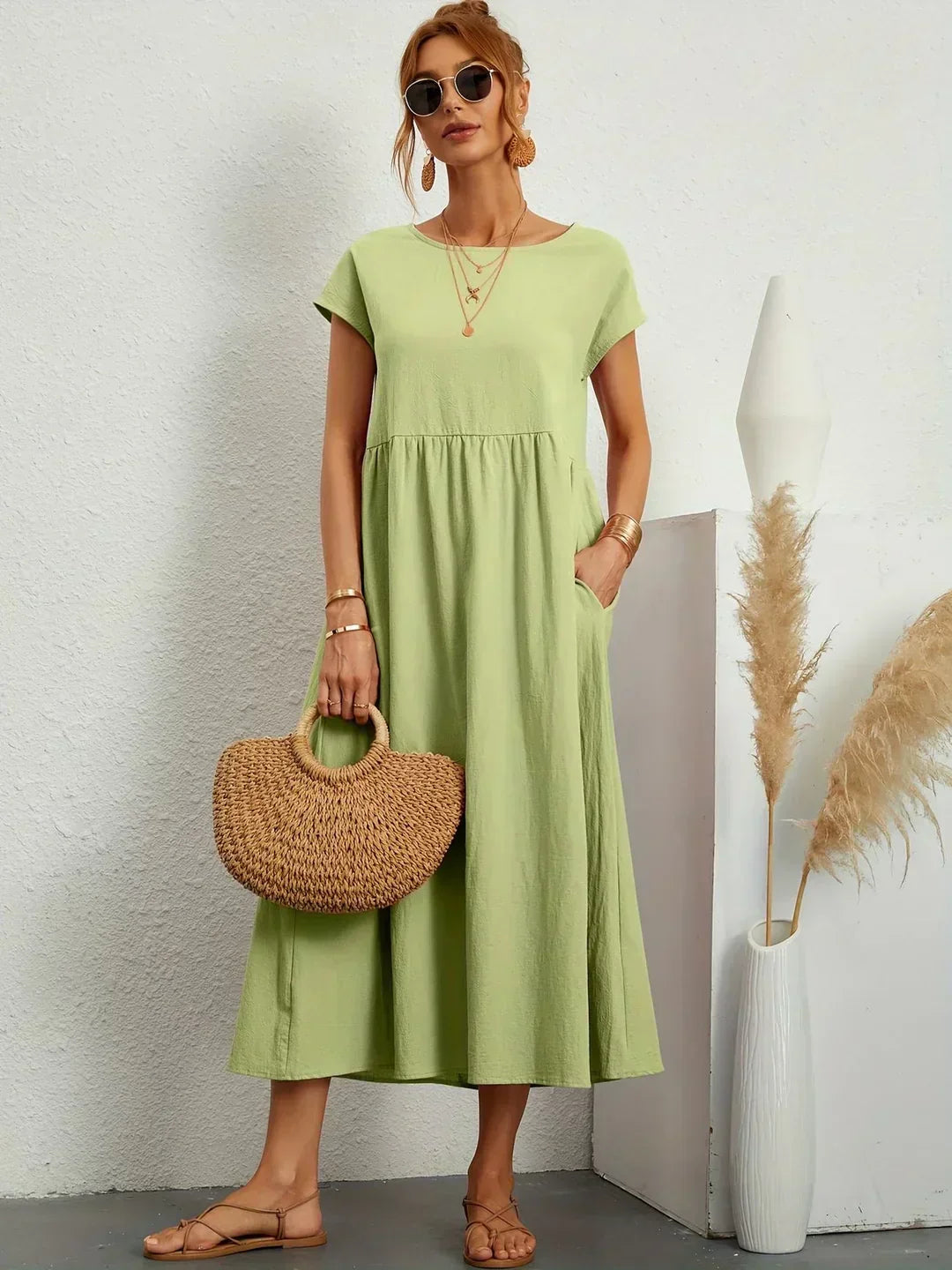 Gabrielle | Robe mi-longue fluide à l'élégance intemporelle