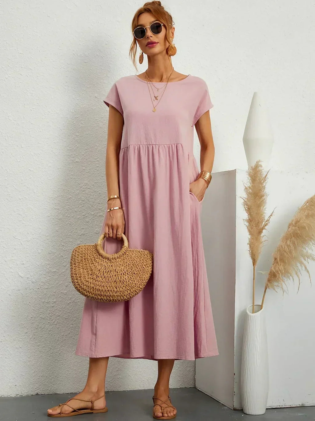 Gabrielle | Robe mi-longue fluide à l'élégance intemporelle