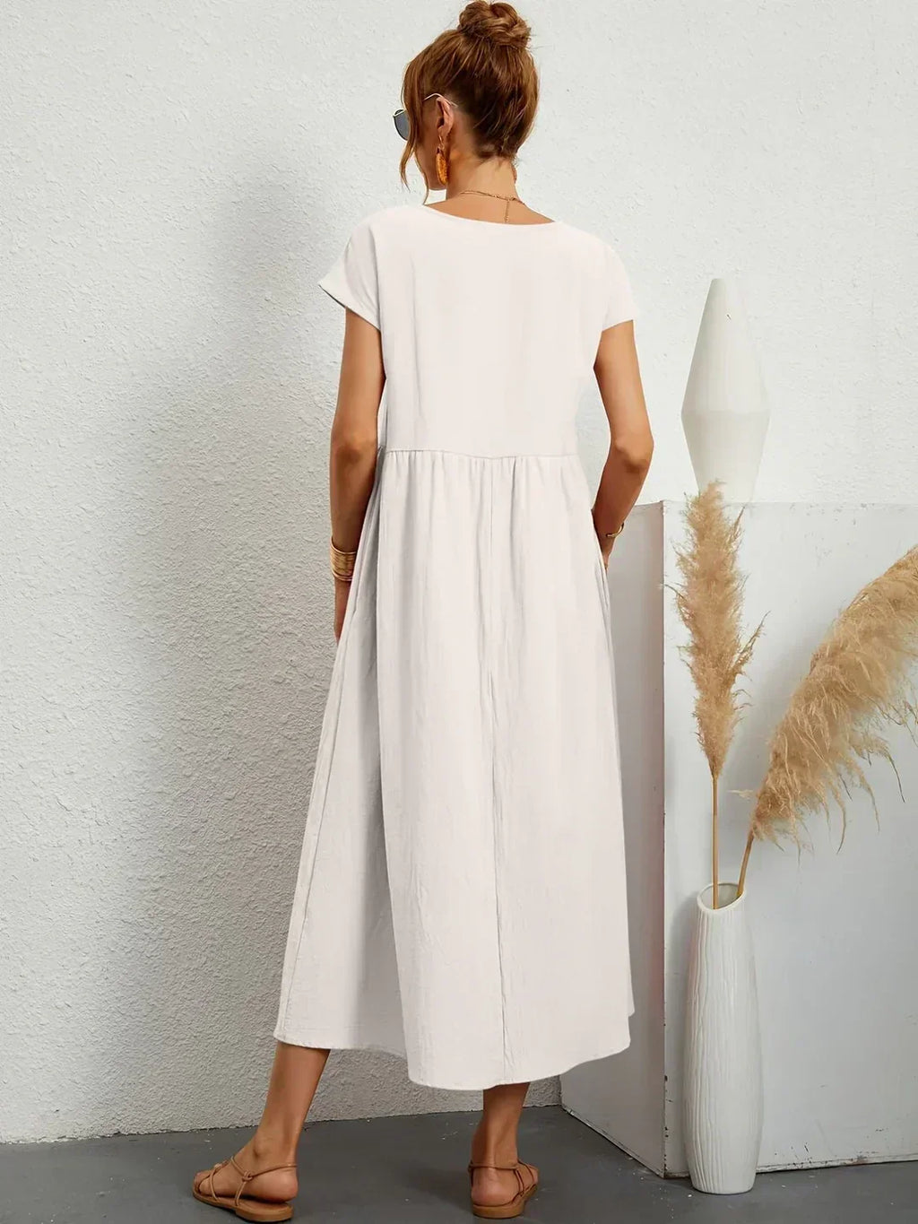 Gabrielle | Robe mi-longue fluide à l'élégance intemporelle