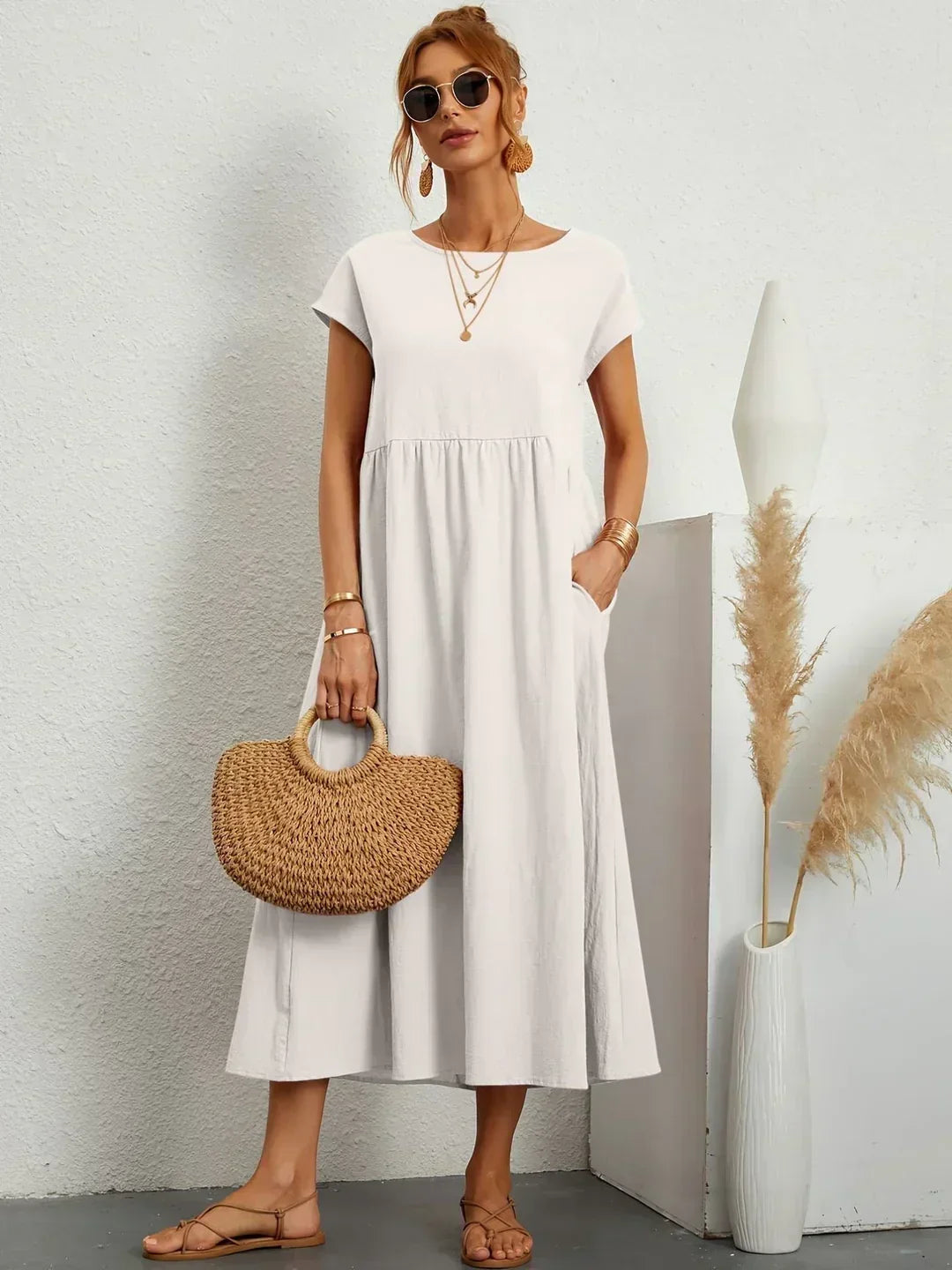 Gabrielle | Robe mi-longue fluide à l'élégance intemporelle