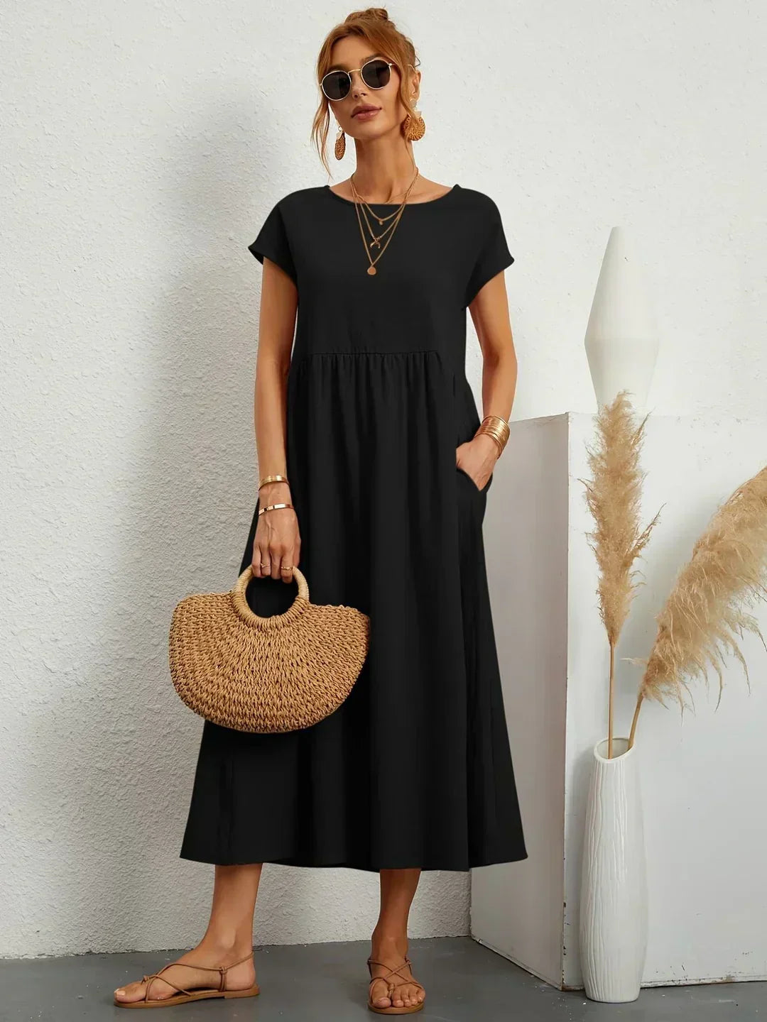 Gabrielle | Robe mi-longue fluide à l'élégance intemporelle