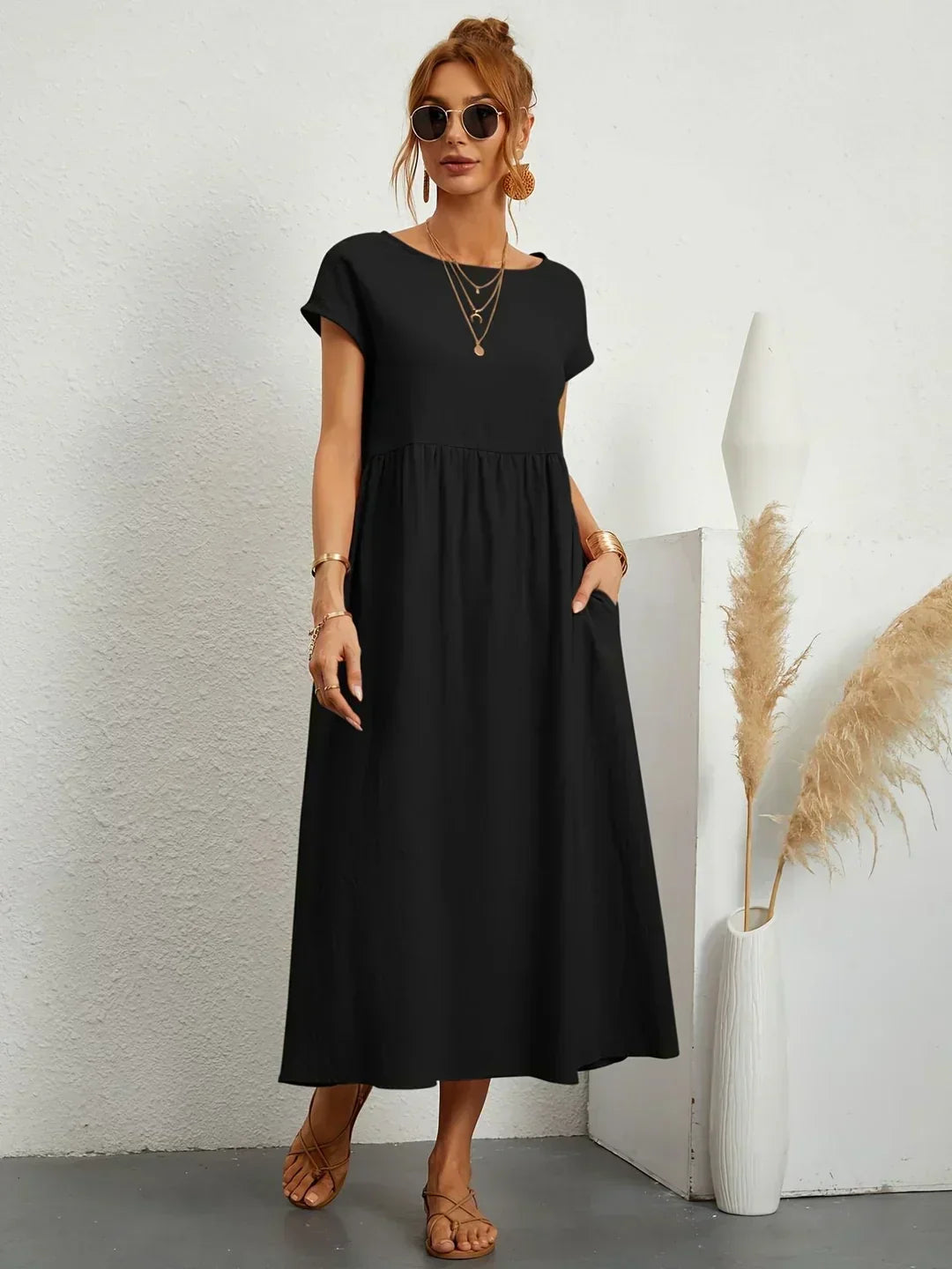 Gabrielle | Robe mi-longue fluide à l'élégance intemporelle