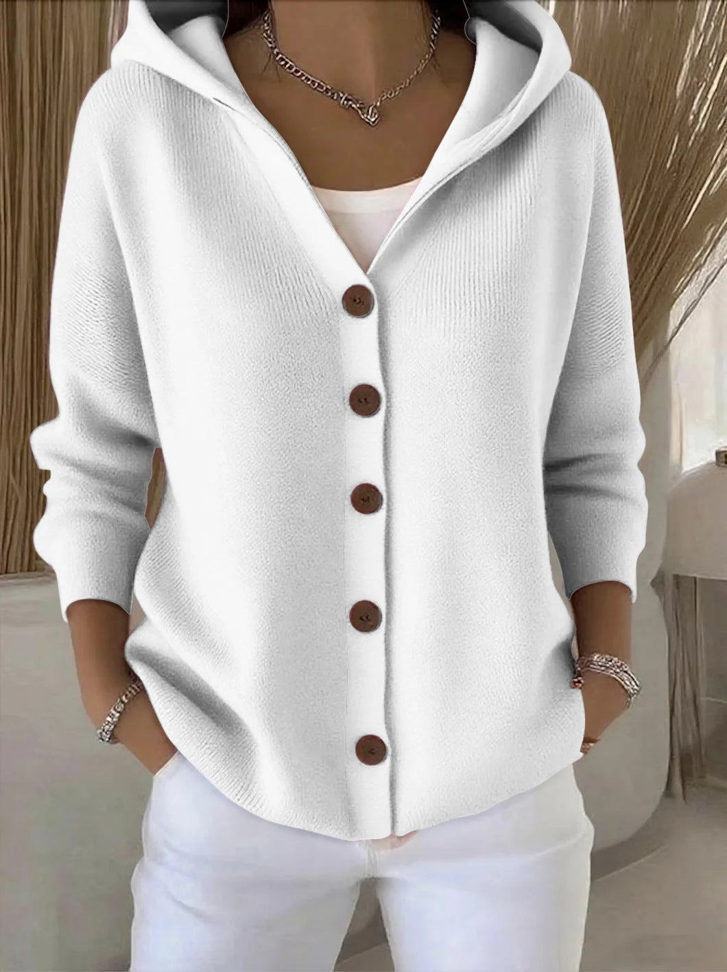 Dauphine | Cardigan à capuche boutonné