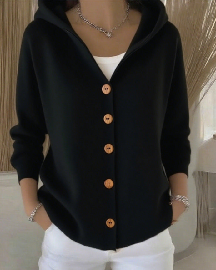 Dauphine | Cardigan à capuche boutonné
