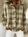 Sylvaine | Cardigan à carreaux vert olive