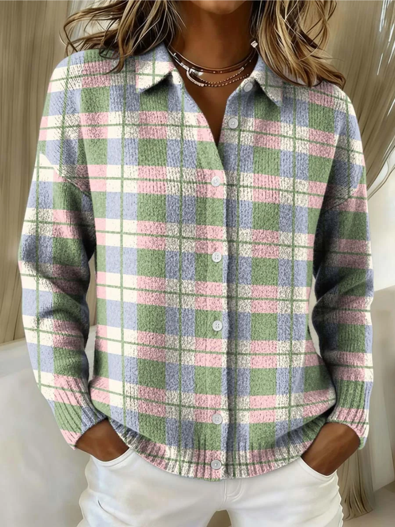 Marguerite | Cardigan à carreaux pastel
