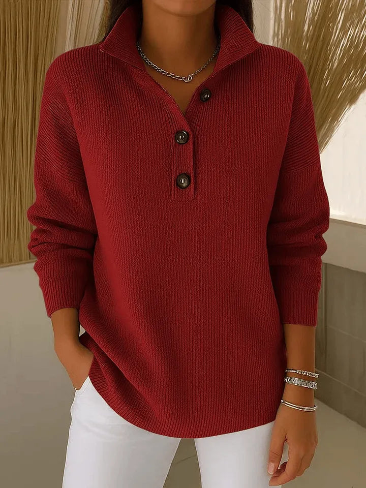 Fleurette | Pull polo à col V