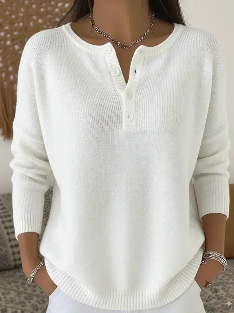 Éléonore | Pull henley boutonné