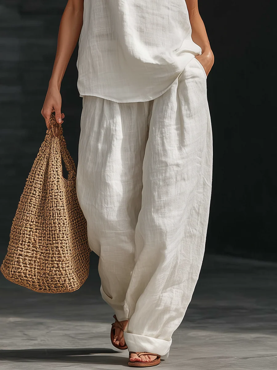 Iris | Ensemble sans manches à pantalon large