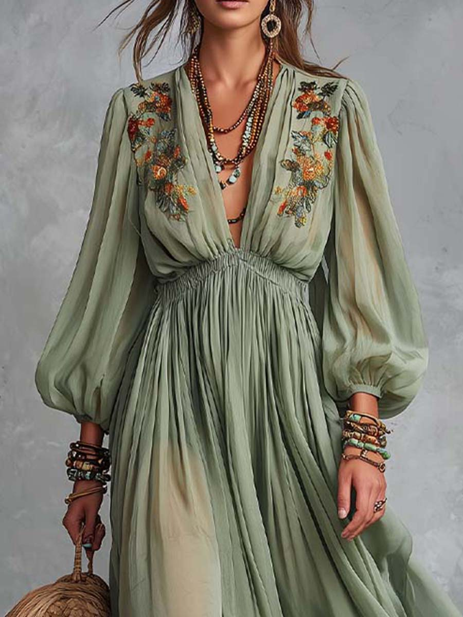 Perrine | Robe longue bohème à imprimé floral