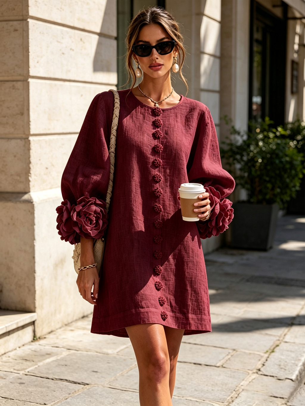 Élodie | Robe Florale Boutonnée