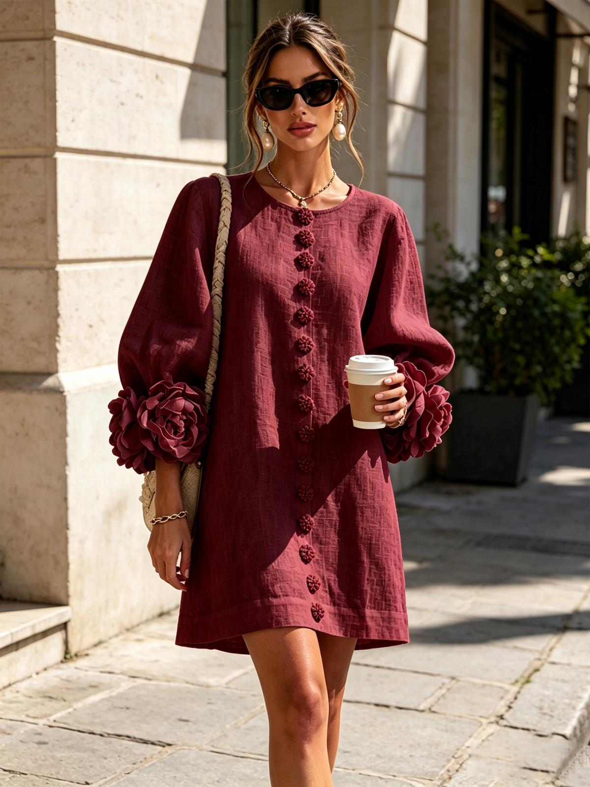 Élodie | Robe Florale Boutonnée