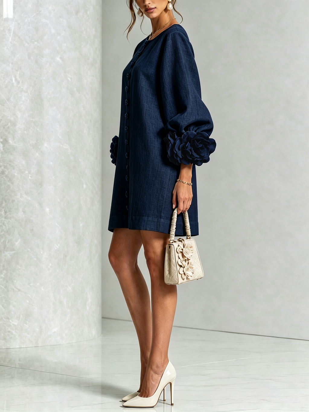 Élodie | Robe Florale Boutonnée