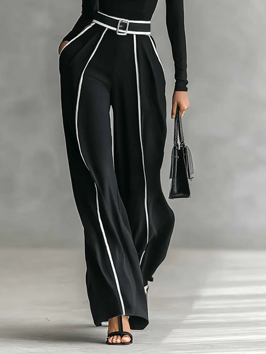 Adèle | Ensemble élégant à détails contrastants