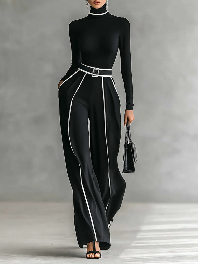 Adèle | Ensemble élégant à détails contrastants